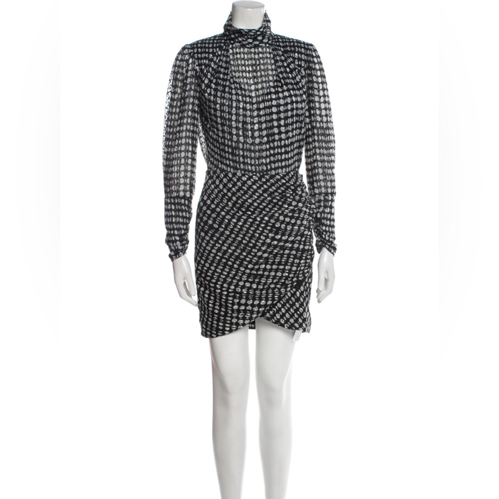 BA&SH high necked long sleeved dot printed mini dress